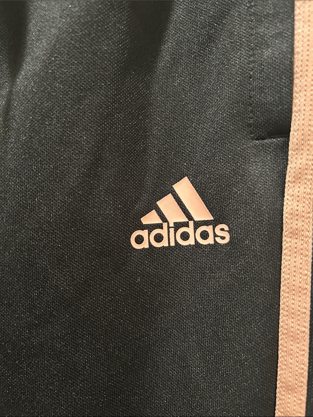 ADIDAS WOMEN Black Joggers with Pink Stripes